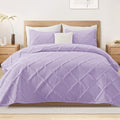 Exclusivo Mezcla Twin Size Quilt Set - Lilac Bedspread with Striped