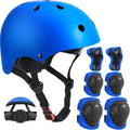 Adjustable Kids Helmet with Knee Elbow Wrist Pads - 7-in-1 Safety Set