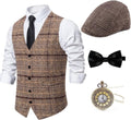 Men's Gatsby Gangster Costume Set with Fedora Hat and Bow Tie