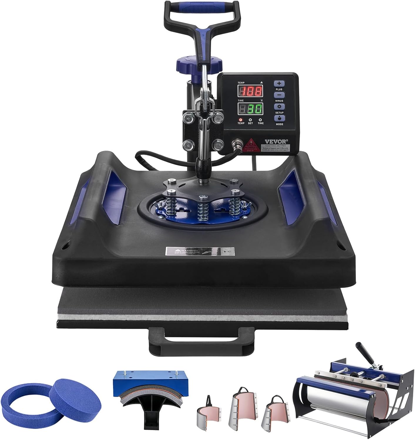 VEVOR Pro 15x15 Heat Press with Tumbler Attachment for Crafts