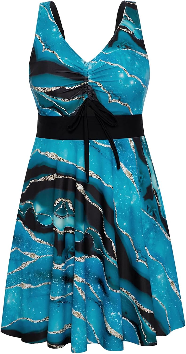 Plus Size Swimdress for Women with Tummy Control and Comfort