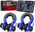 Snatch Block with 3/4ft D Ring Shackle 2 Pack - Blue, 22,000lb
