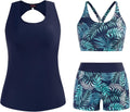 Tankini Swimsuit 3-Piece Tummy Control Plus Size - Sporty Coverage