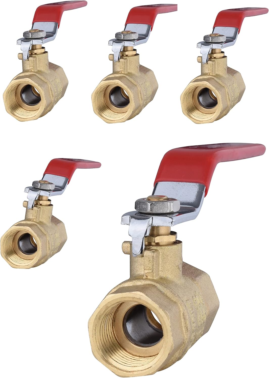 5-Pack EFIELD 1-Inch Heavy Duty Full Port Brass Ball Valve