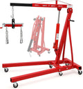 2 Ton Engine Hoist Folding Cherry Picker - Heavy Duty Shop Crane