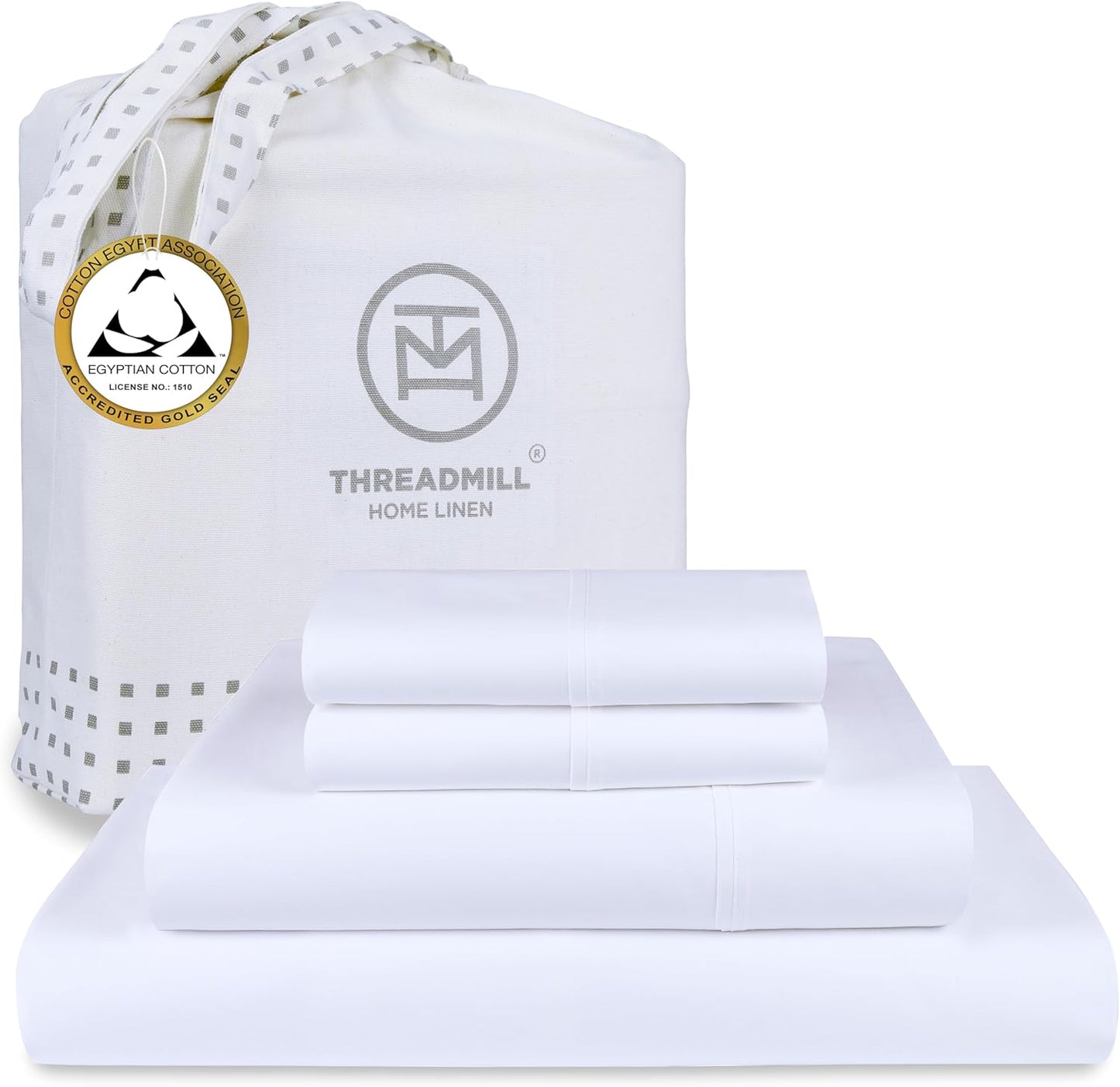 Threadmill Egyptian Cotton Full Size Sheet Set for Cozy Sleep