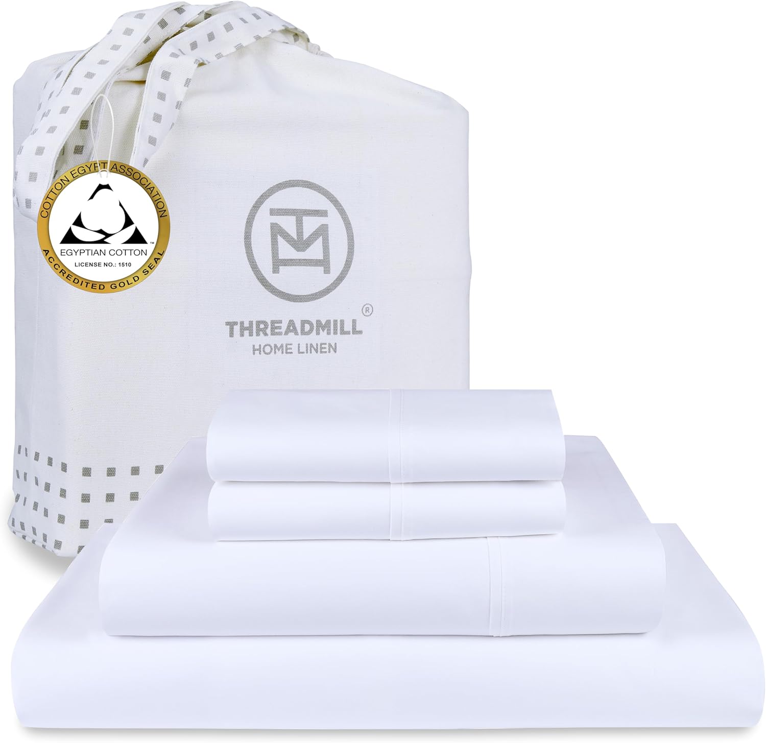Threadmill Egyptian Cotton Queen Sheet Set for Cozy Sleep
