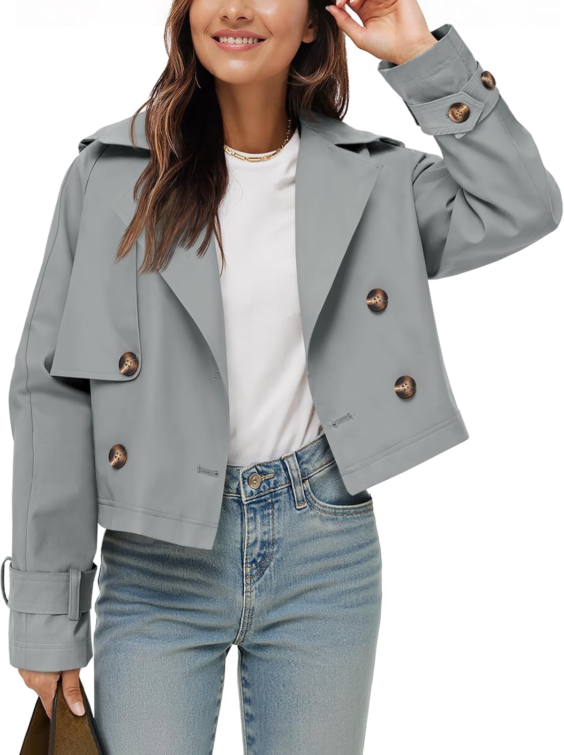 Stylish Womens Cropped Trench Coat for Fall Fashion Trends