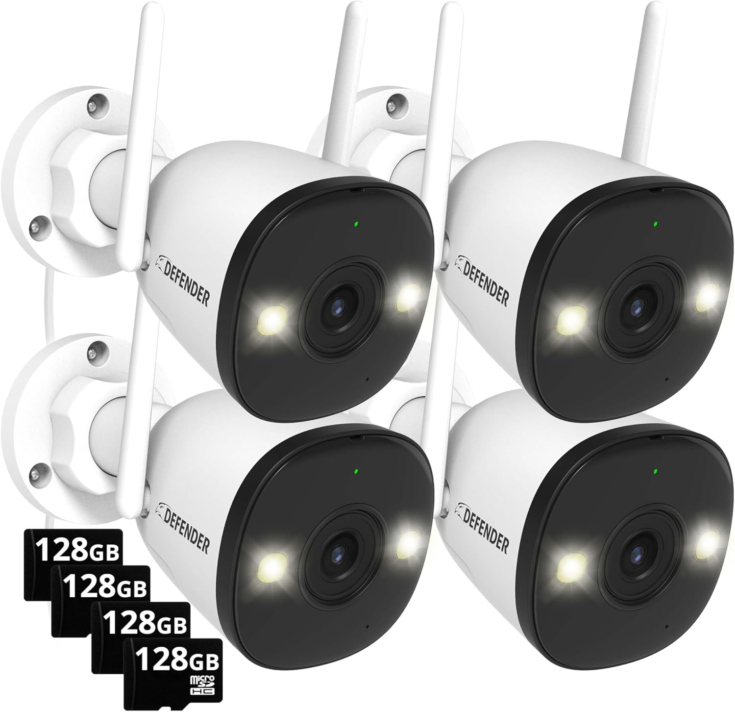 AI Powered 4K Security Bundle - 4 Cameras, Human/Vehicle Detection