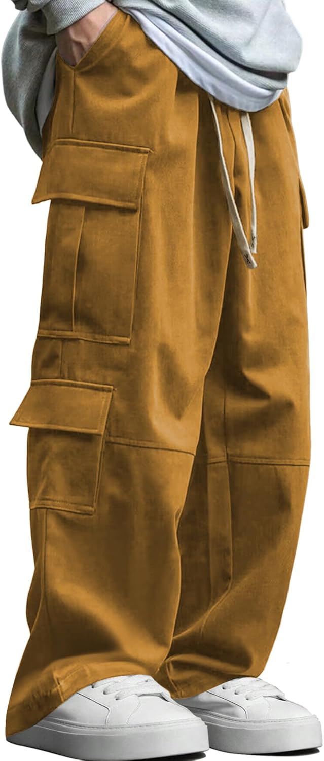 ZAFUL Mens Baggy Pants Y2K Contrast Piping Drawstring Sweatpants