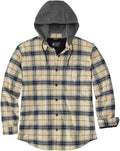 Men's Rugged Flex Relaxed Fit Fleece-Lined Hooded Flannel Jac