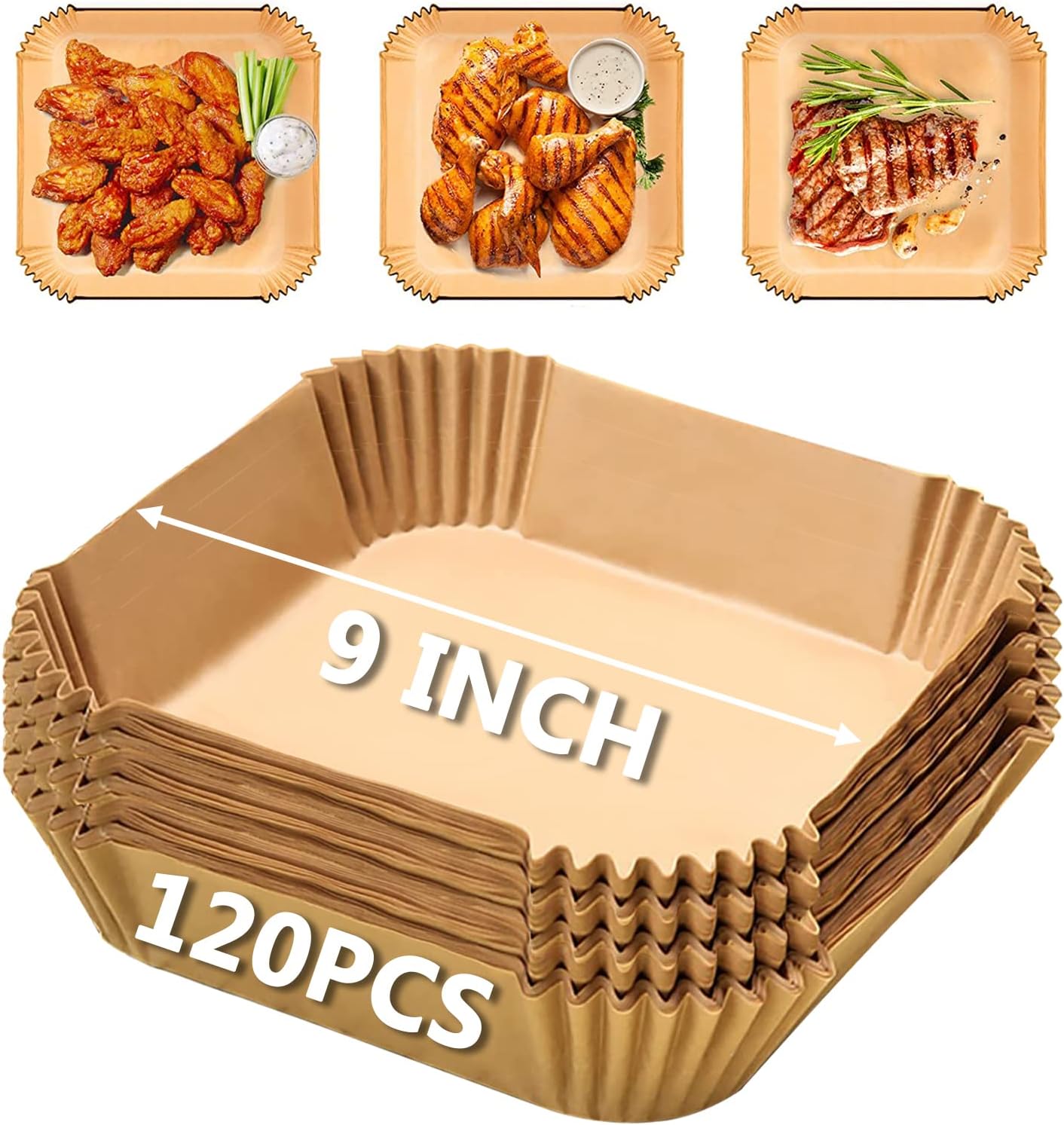 Non-Stick Air Fryer Liners: Oil Resistant, Food Grade, 120Pcs