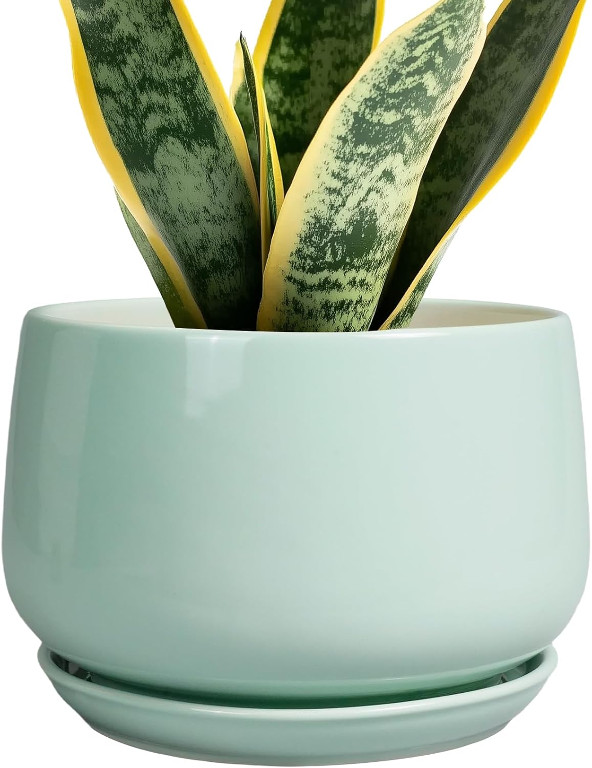 7 Inch Ceramic Plant Pots for Indoor Outdoor Plants - Modern Decor
