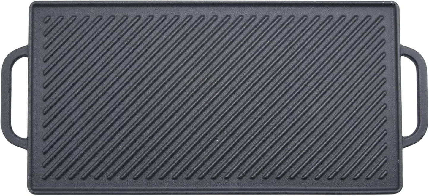 GGC Cast Iron Reversible Grill Griddle for All Cooking Surfaces