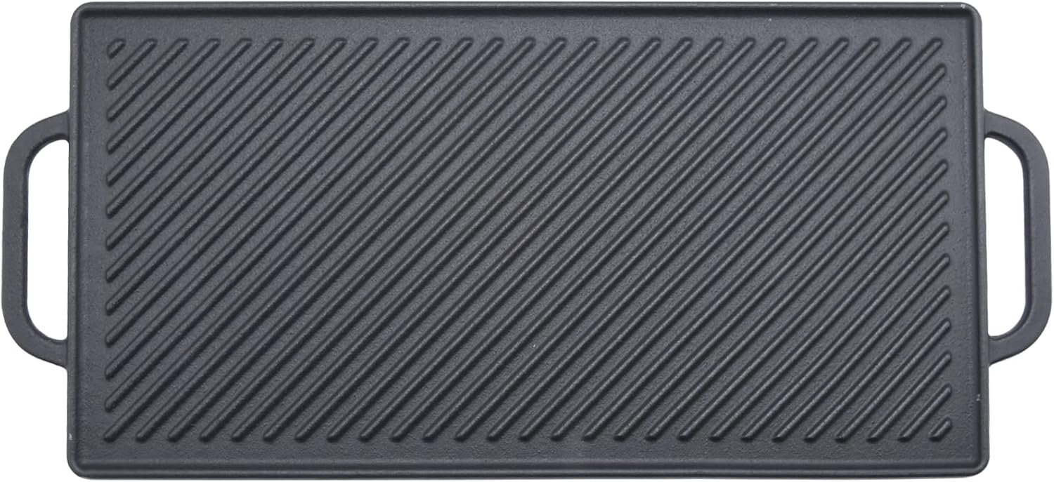 GGC Cast Iron Reversible Grill Griddle for All Cooking Surfaces