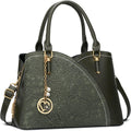 Triple Compartments Handbag for Women - Medium Vegan Leather Satchel