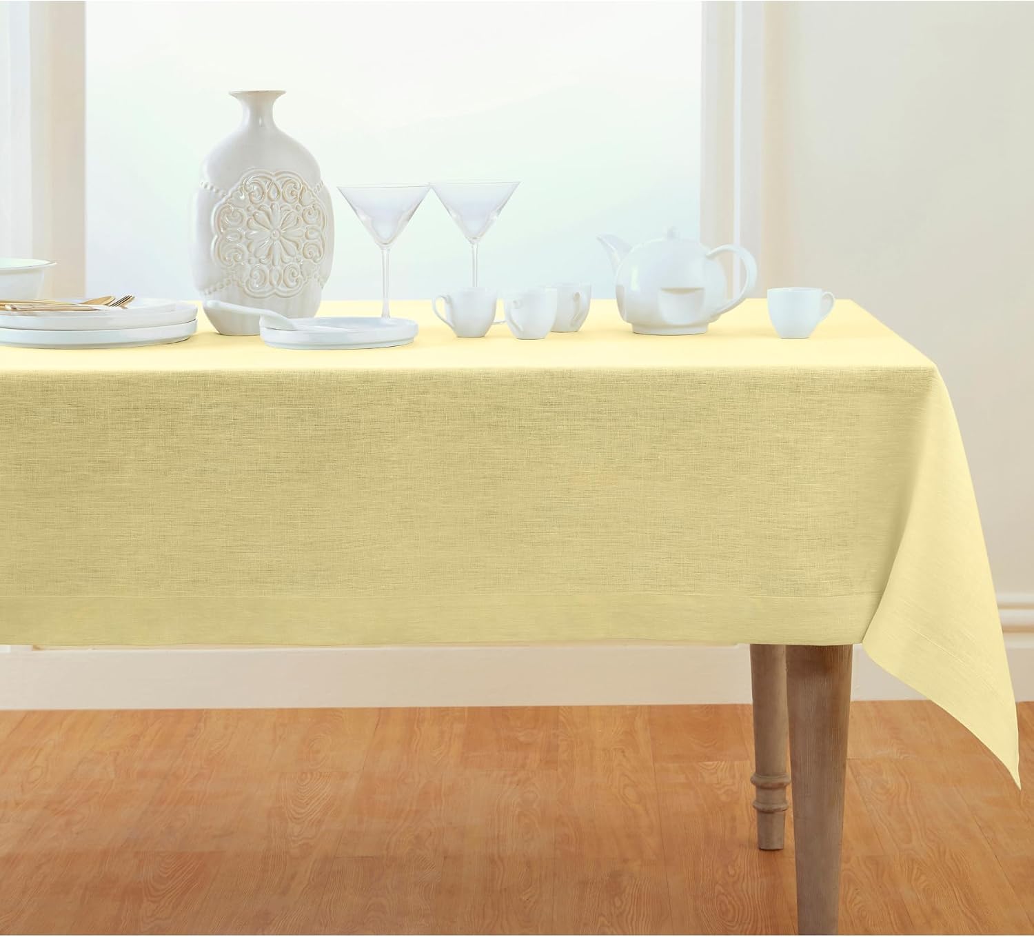 Pure Linen Tablecloth 60 x 90 Inch for Elegant Dining