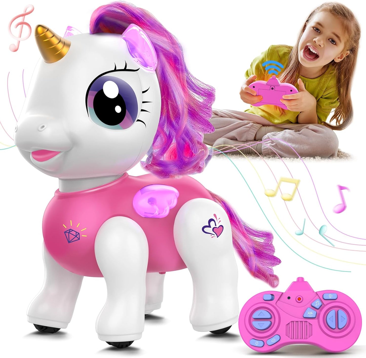 Remote Control Unicorn Robot Pet: Fun Interactive Toy for Girls 4-6, Ideal Gift by Nicmore