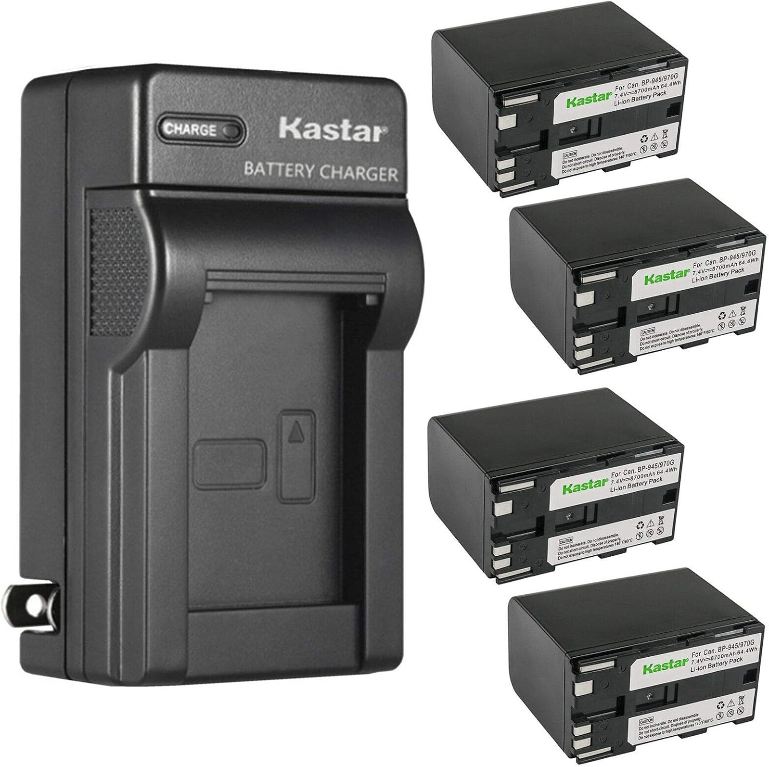 Kastar 4-Pack Battery and AC Wall Charger for Canon Cameras