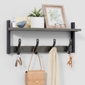 20in Rustic Coat Rack Wall Mount with Shelf - Heavy Duty Entryway