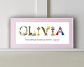 Baptism Gifts for baby Girl Personalized 10x20 Name Print - Ready