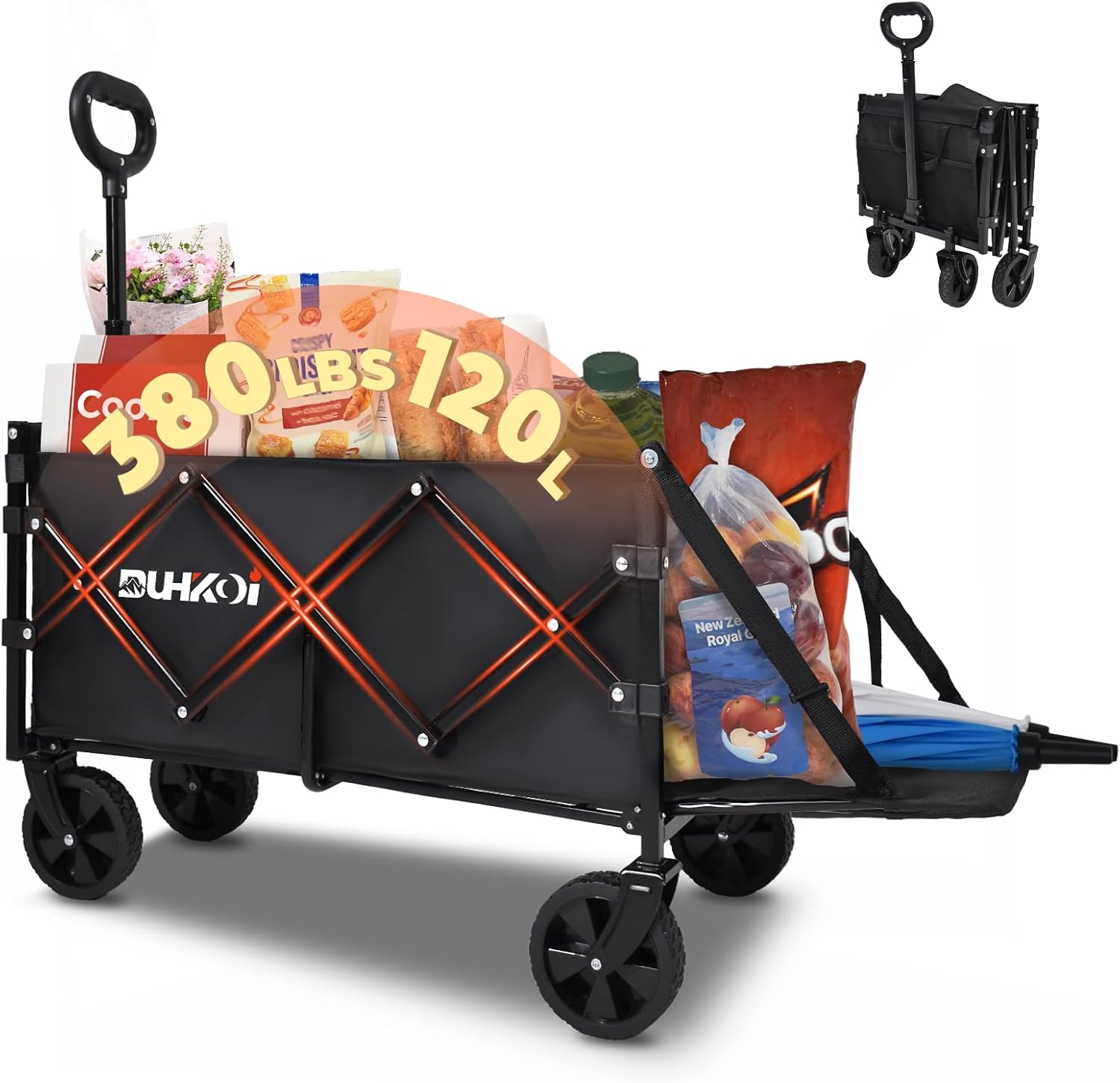 Collapsible Extended Tailgate Wagon for Outdoor and Garden Use