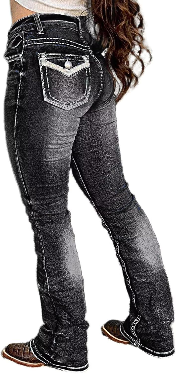 Flamingals Boot Cut Jeans for Women with Butt Lifting Design