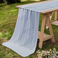 MDS Pack of 25 Dusty Blue 14ft Chiffon Table Runner for Events