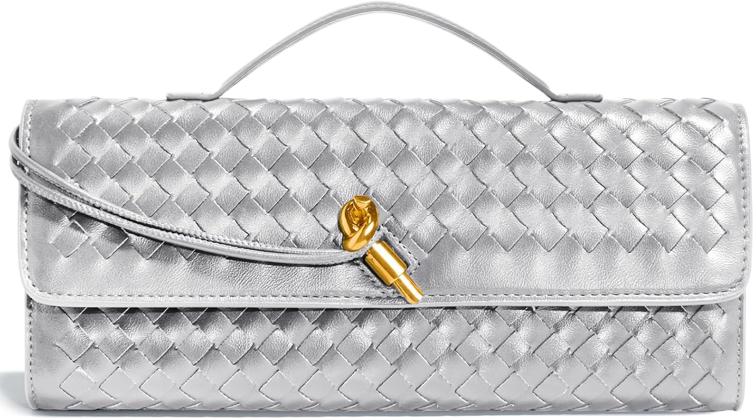 Woven Clutch Purses for Women - Elegant Leather Evening Bag