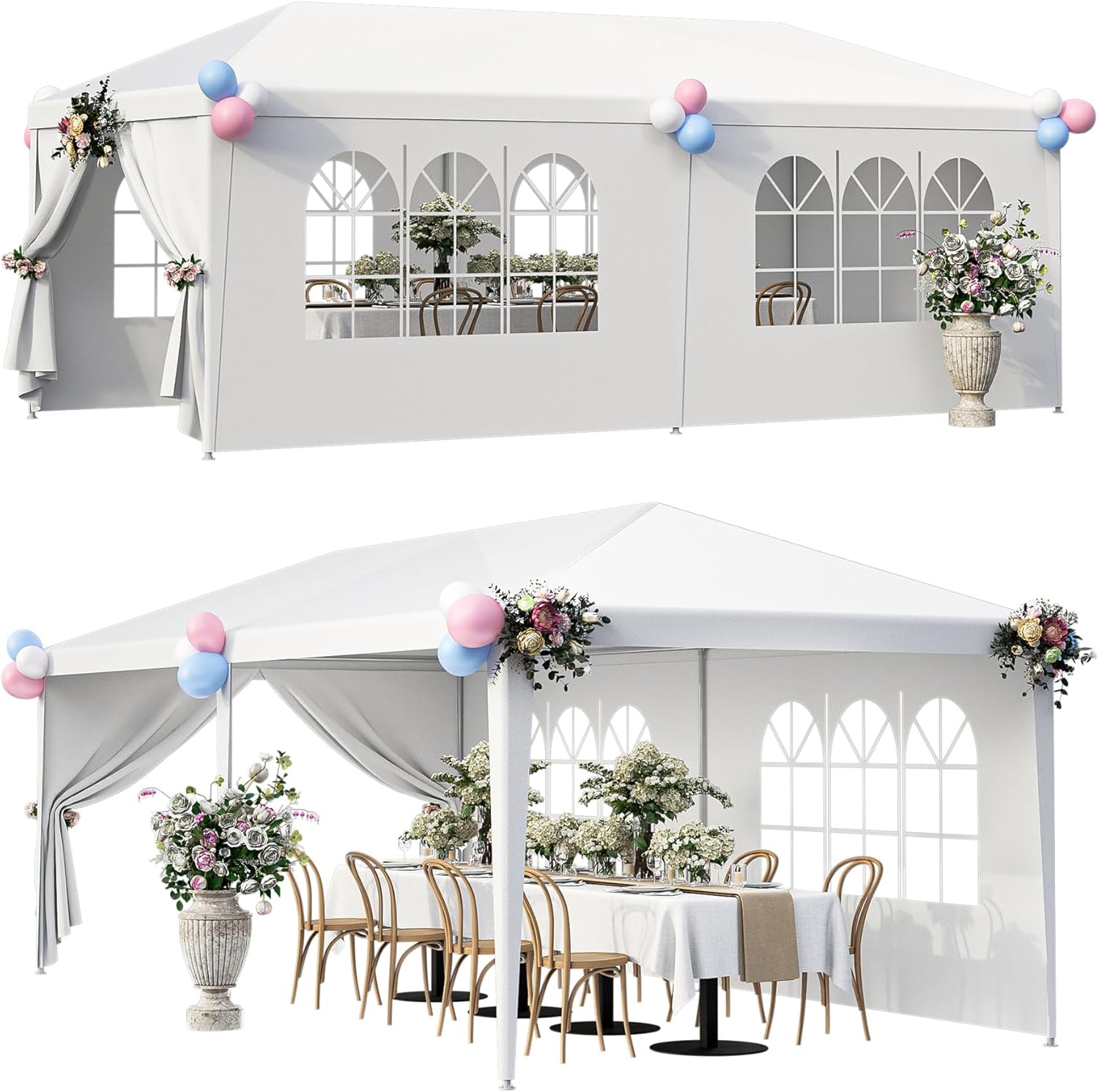 LEMY 10x20 Outdoor Wedding Party Tent - Easy Setup & Versatile