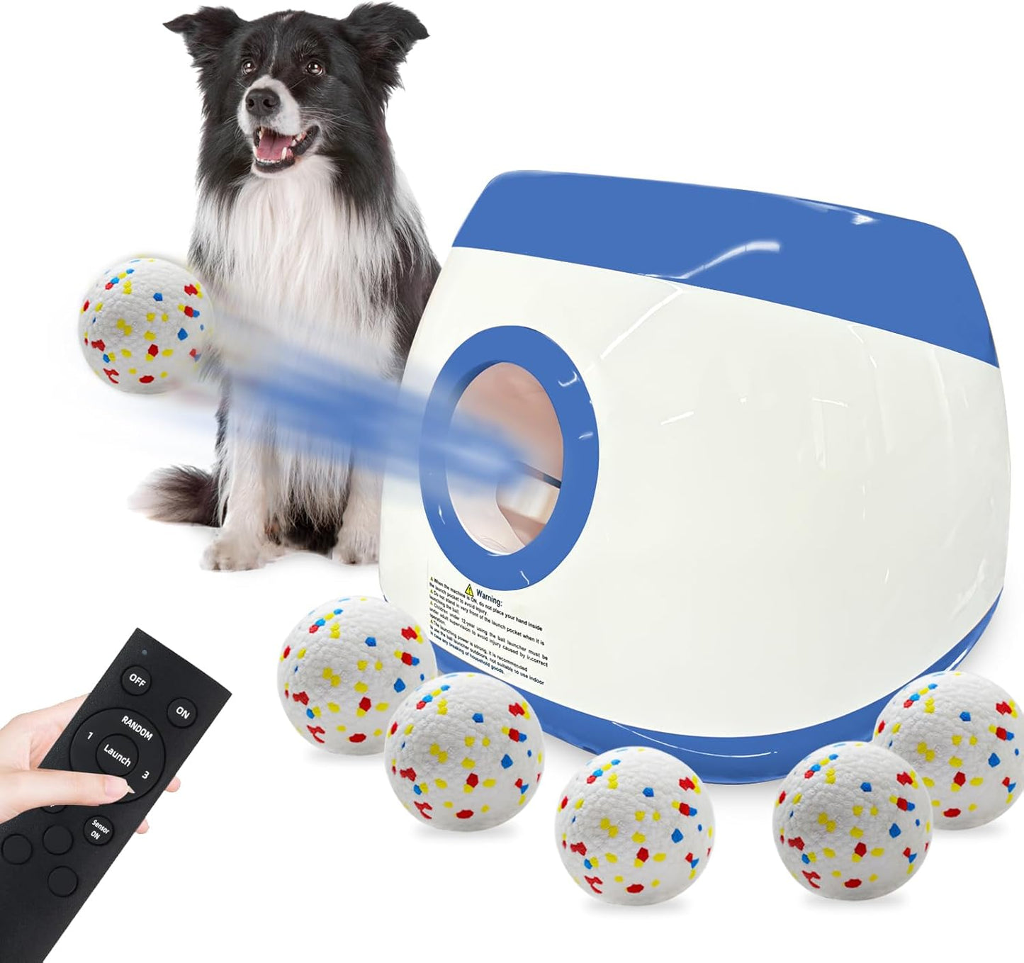 SOCO Automatic Ball Launcher for Dogs with 6 Tennis Balls