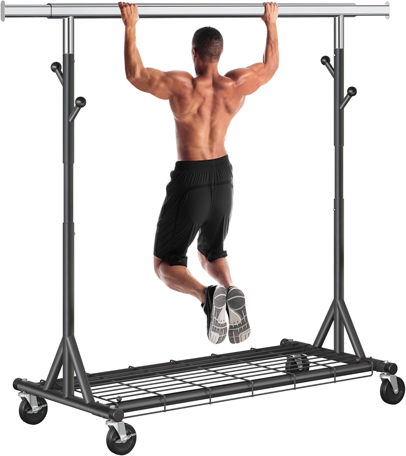 Heavy Duty Clothes Rack with Wheels for 200 Pieces of Clothing