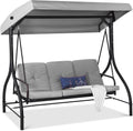 3-Seat Outdoor Converting Canopy Swing Glider - Adjustable Shade