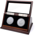 Challenge Coin Display Case 1.5-1.75 in Walnut - 2 Slot