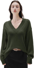 Cashmere Oversized V Neck Pullover Sweaters for Women - Cozy Layering