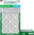 Filterbuy 16x30x2 Air Filter MERV 8 Essential Dust & Allergy Defense