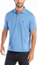 Nautica Mens Classic Fit Short Sleeve Solid Soft Cotton Polo Shirt