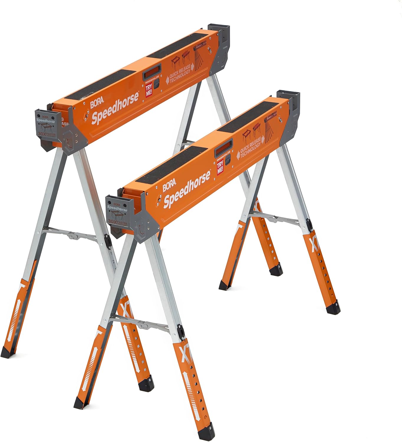 Bora Portamate Speedhorse XT Sawhorse Pair - Heavy Duty Pro Bench
