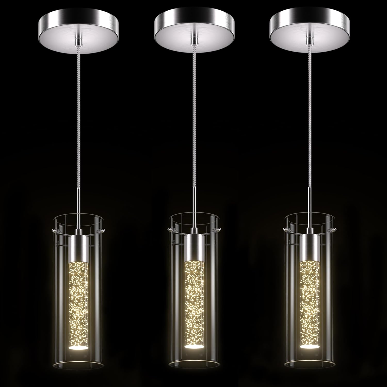 Modern Pendant Ceiling Light Fixture with LED Crystal Design
