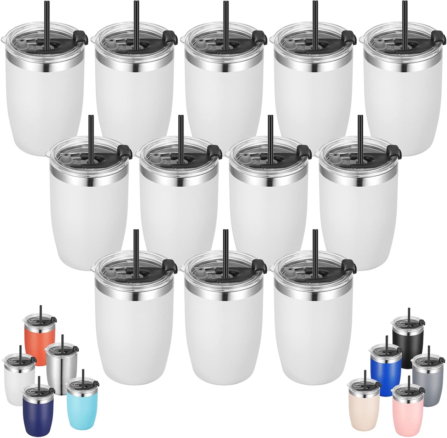 VEGOND Stainless Steel 12 oz Tumblers for Kids - 12 Pack