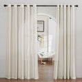 NICETOWN Semi Sheer Linen Blend Extra Wide Sliding Door Curtains