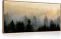 Misty Forest Wall Art Set Framed 20x40 in - Calming Green Landscape