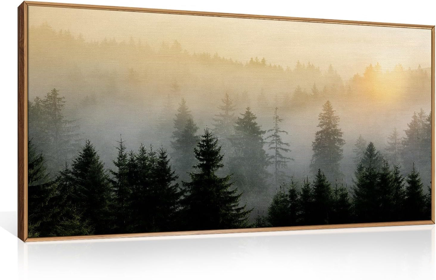 Misty Forest Wall Art Set Framed for Living Room and Office