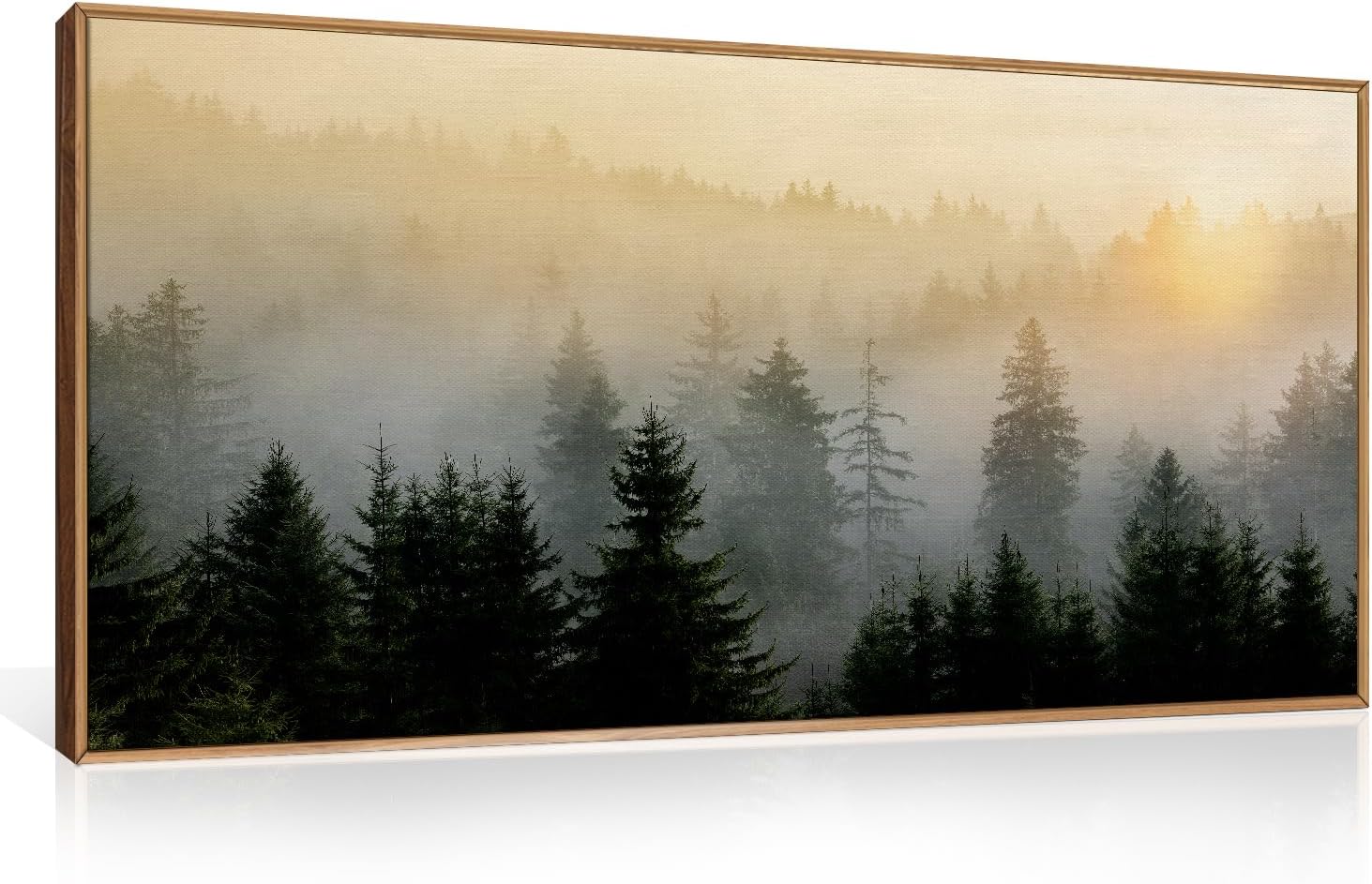 Misty Forest Wall Art Set Framed for Living Room and Office
