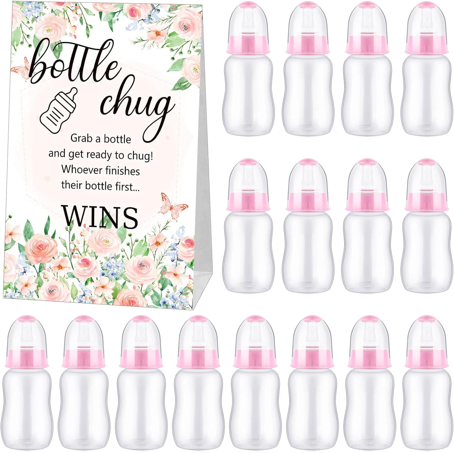 TrelaCo Bottle Chug Baby Shower Game for Fun Celebrations
