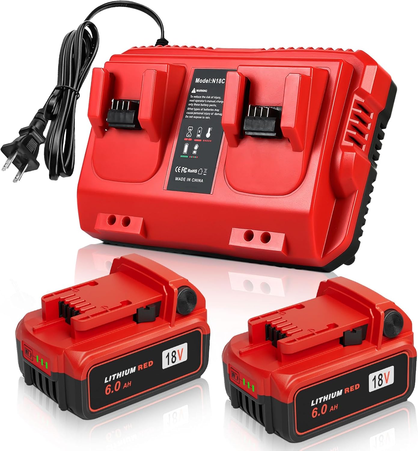 Upgraded 18V 6.0Ah Batteries Replacement for Milwaukee Tools