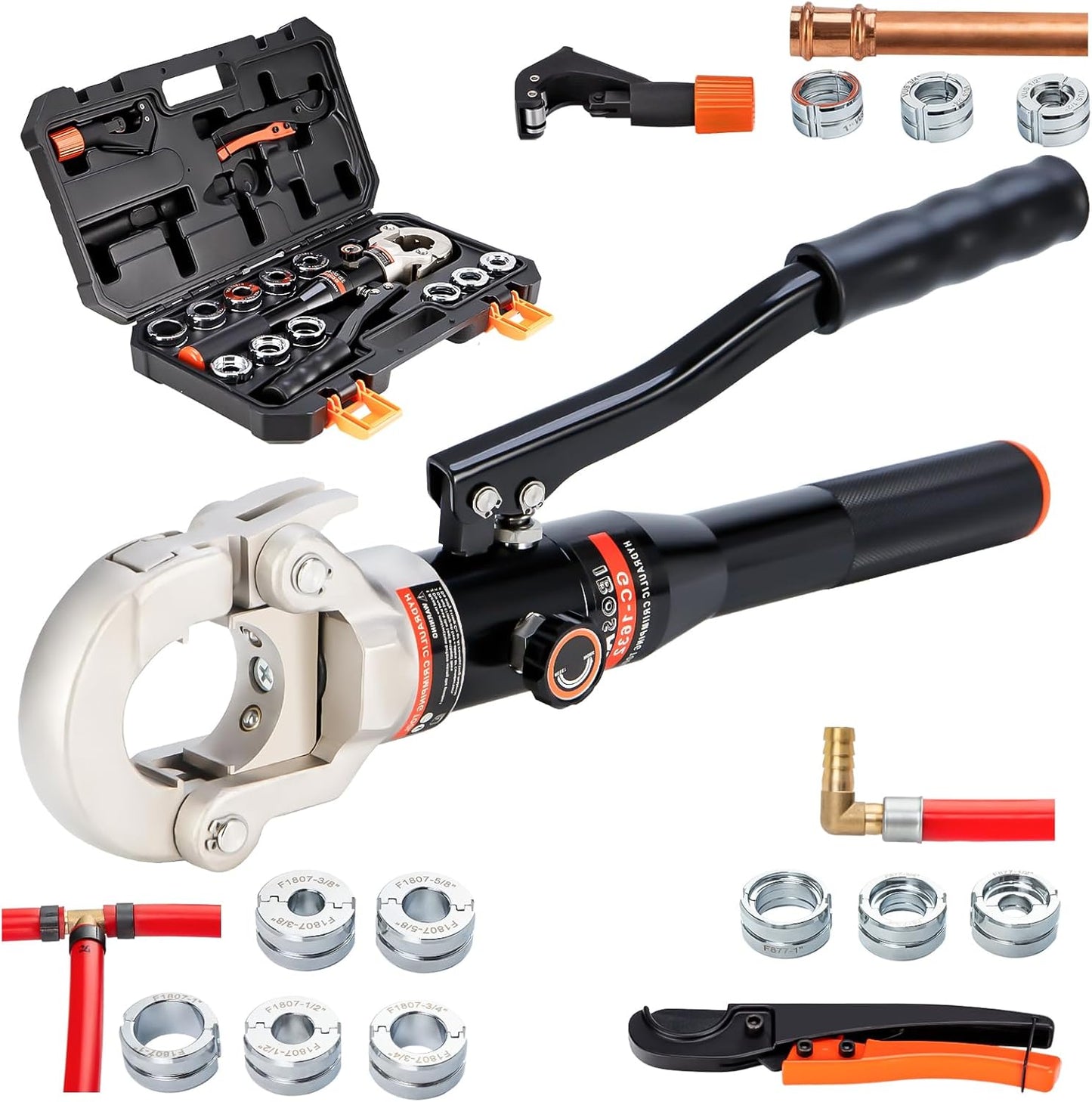IBOSAD Hydraulic Copper Pipe Crimping Tool with Multiple Dies