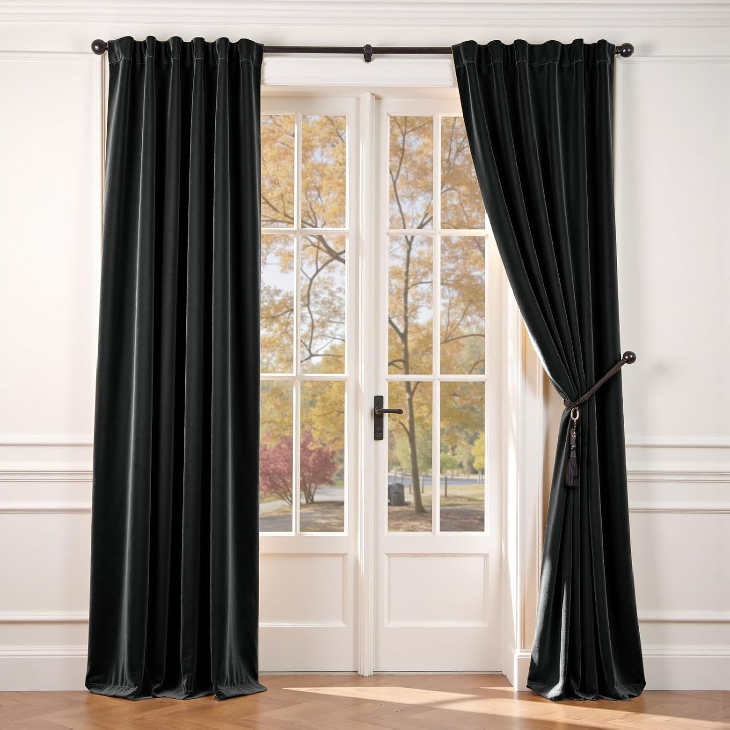Lazzzy Black Halloween Curtains for Luxurious Blackout Style