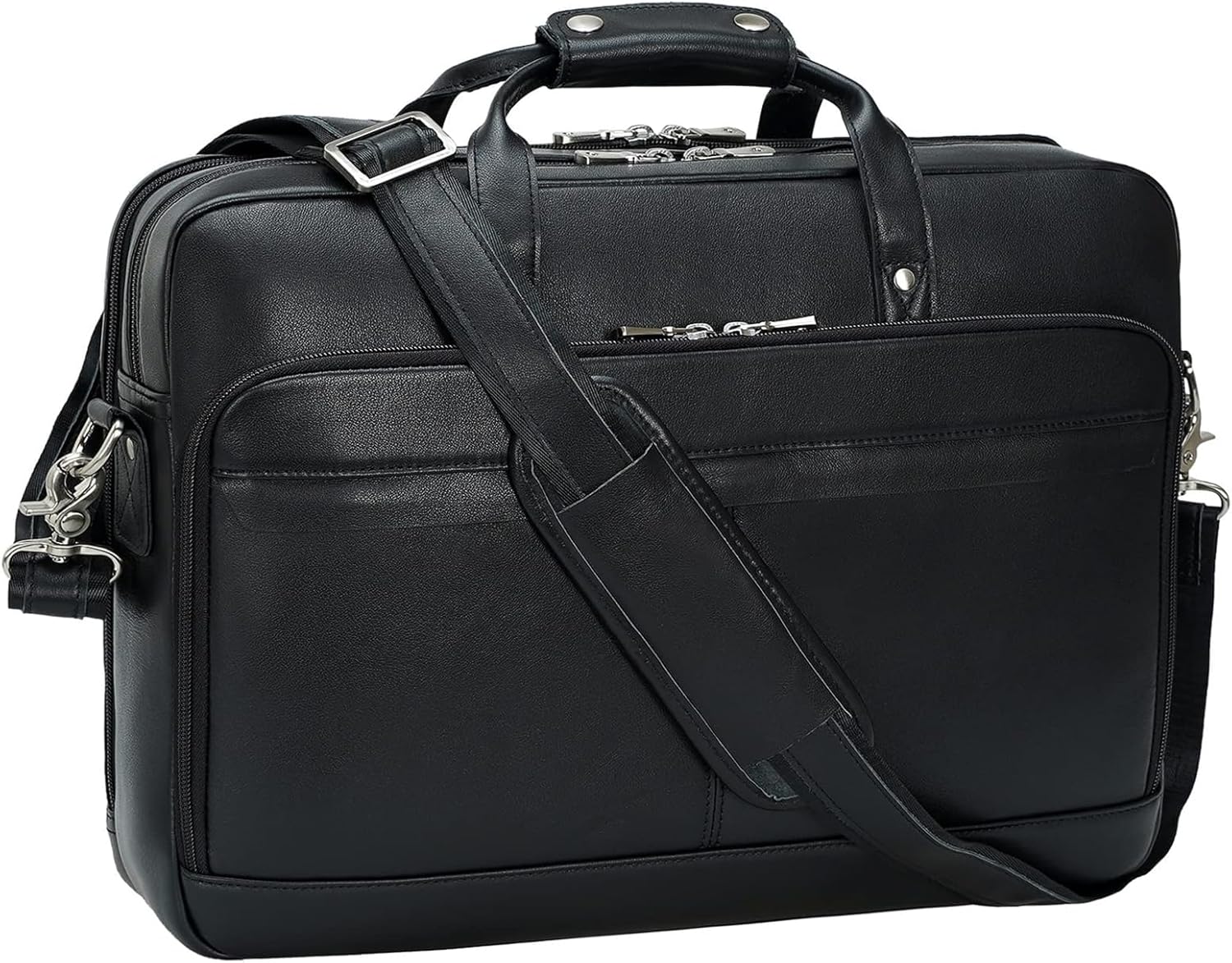 Leather Briefcase for Men 17 Inch Laptop Crossbody Bag