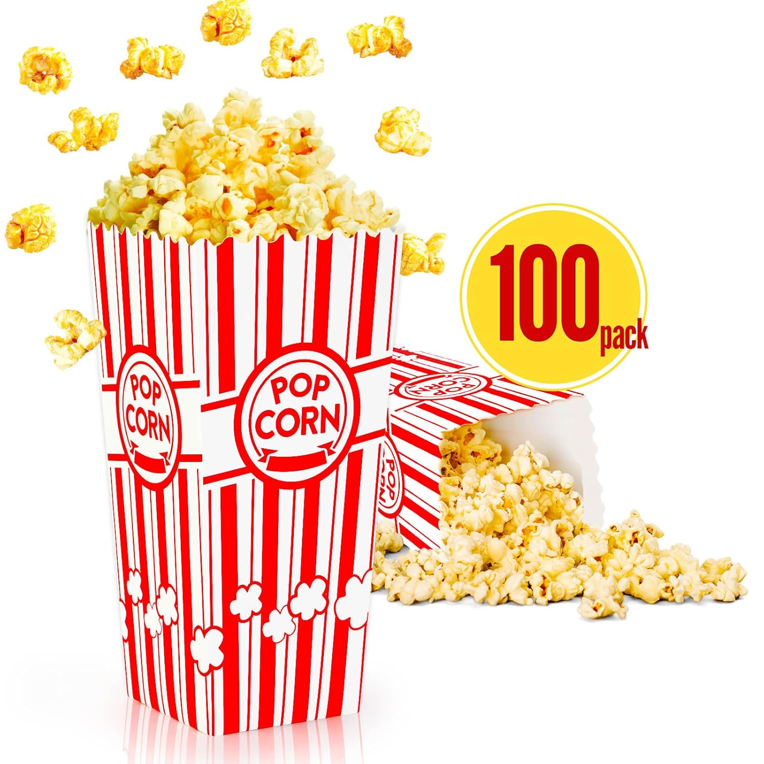 Sturdy 100-Pack Popcorn Boxes for Movie Nights!